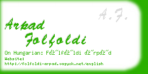 arpad folfoldi business card